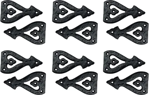 Miniatura 11 de Adonai Hardware Alleluia - Bisagras delanteras de hierro fundido antiguo (3.2 pulgadas x 10 unidades, negro mate) para puertas de granero, puertas