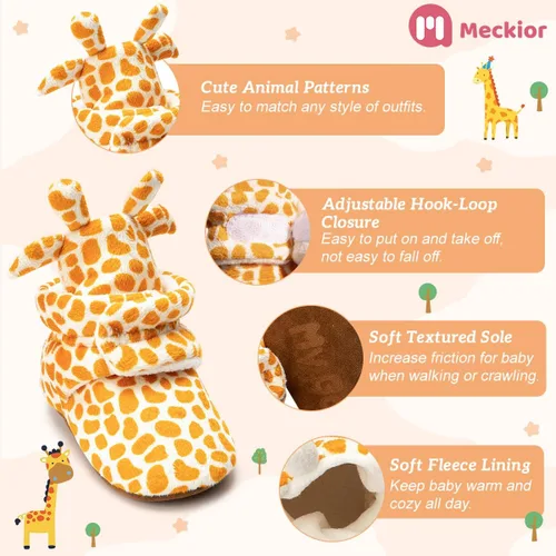 Miniatura 5 de Meckior - Calzado de invierno de polar cálido para recién nacidos, pantuflas para los que empiezan a caminar, para niños y niñas