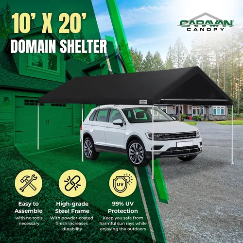 Miniatura 2 de Caravan Canopy Domain Pro 200 Toldo para Automóvil de Patas Rectas de 10 por 20 Pies para Exteriores 10x20 con Marcos de Acero con Recubrimiento