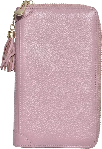 Miniatura 2 de Easyoulife - Monedero de cuero con cremallera, billetera portatarjetas para mujer, bloqueo RFID