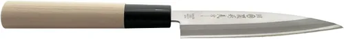Miniatura 6 de KAKUSEE Seki Tsubazo - Cuchillo Deba pequeño de 3.9 pulgadas y juego de tela de pintura japonesa, cuchillo de chef japonés para pescado y carne