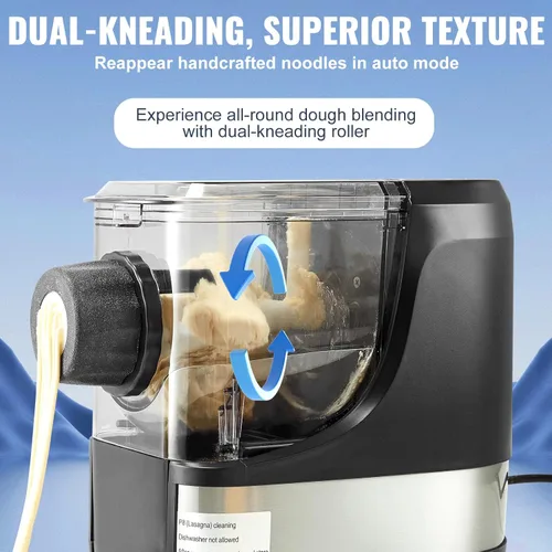 Miniatura 4 de VEVOR Máquina Eléctrica de Pasta, Automatizador de Fideos de 150W con 8 Formas de Pasta, 4 Modos Inteligentes, Capacidad de 500g de Harina, Máquina