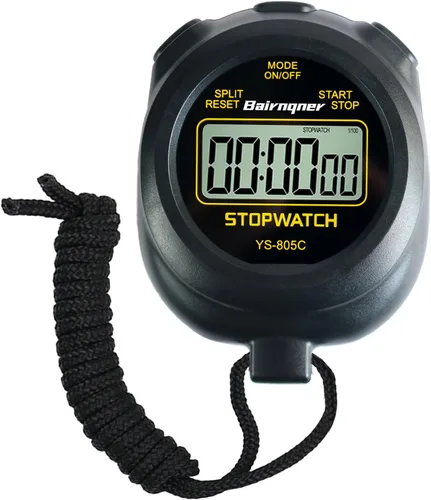 Cronómetro temporizador con cuenta regresiva, encendido/apagado operación simple sin reloj sin fecha, cronómetro digital para deportes, negro