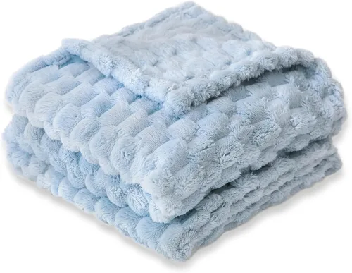 Miniatura 16 de HOMRITAR Manta de franela de forro polar mullida para bebé, jacquard 3D, manta de cama de felpa suave y cálida para decoración del hogar, manta