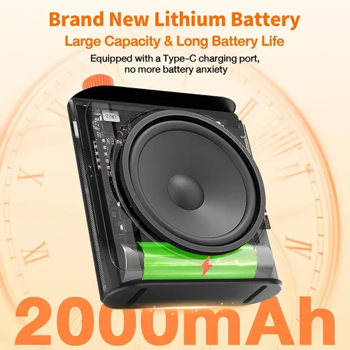 Miniatura 7 de Daakro Amplificador de voz inalámbrico con micrófono de solapa magnético, amplificador de potencia Bluetooth de 2000 mAh con 2 micrófonos