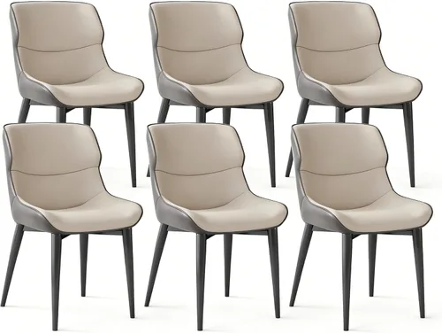 Miniatura 12 de Juego de 2 sillas de comedor color blanco crema, cómodas sillas de oficina con asiento y respaldo de alta elasticidad para sala de estar, Blanco