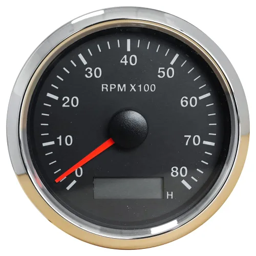 Miniatura 13 de ELING Tacómetro universal Medidor RPM con medidor de horas ajustable y alarma RPM 0-12000RPM 3.346 in con retroiluminación Negro+Negro