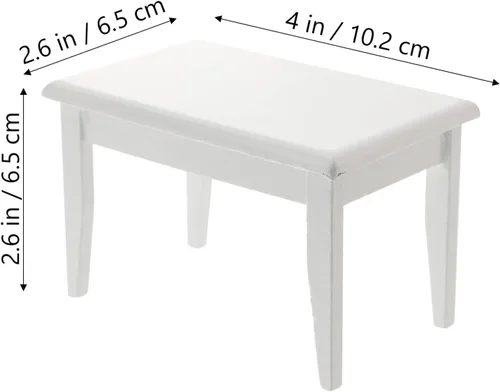 Miniatura 7 de Beaupretty Muebles de casa de muñecas Mesa y sillas de madera en miniatura para casa de muñecas Mini accesorios de comedor (blanco)