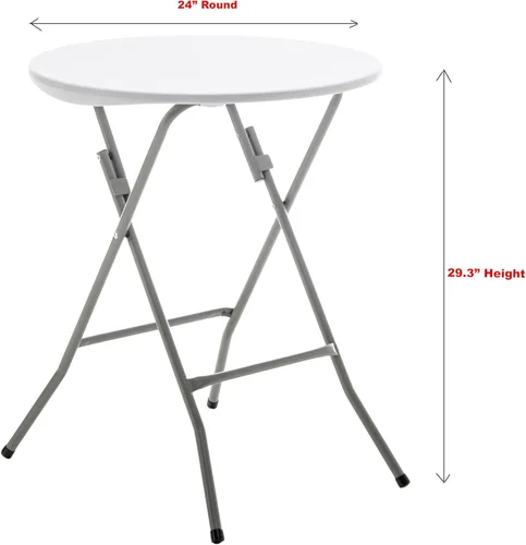 Miniatura 8 de BTEXPERT Mesa plegable redonda de plástico de 24 pulgadas, portátil, comercial, para picnic, fiesta, camping, banquete, tarjeta, comedor, boda