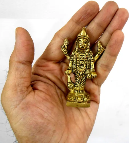 Miniatura 14 de Craftsofindia Goddess Durga - Estatua pequeña de latón, decoración divina, escultura hindú hecha a mano de 3 pulgadas para el altar del hogar