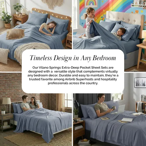 Miniatura 145 de Southshore Fine Living, Inc. Juego de 7 piezas de sábanas King divididas para cama ajustable, juego de sábanas King divididas con bolsillo de 21