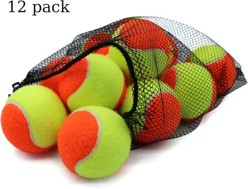 Miniatura 4 de Magicorange Pelotas de tenis, paquete de 12 pelotas de tenis de baja compresión para principiantes, jóvenes, niños, entrenamiento con bolsa de malla