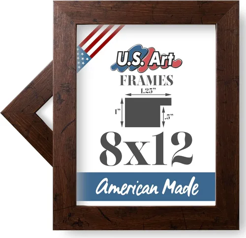 Miniatura 73 de Marco de fotos de 4 x 6 pulgadas, acabado envuelto suave, plano de 1.25 pulgadas de ancho, negro tradicional, MDF compuesto de madera 100% americana