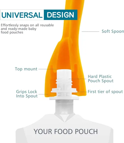Miniatura 8 de Cuchara universal para alimentos para bebés, paquete de 10, cucharas de silicona para bebés, para viajes, para comida de bebé, cuchara exprimible