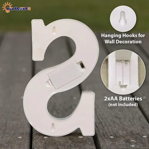 Miniatura 4 de HXWEIYE Letras iluminadas con luces LED, letreros luminosos de marquesina, 26 letras del alfabeto y 10 números para fiestas de cumpleaños, bares