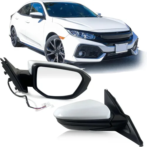 Miniatura 10 de Espejo de puerta lateral derecha del pasajero para Honda CIVIC LX SE Sport 2016-2021 con espejo eléctrico Ajust plegado manual sin calefacción, Azul