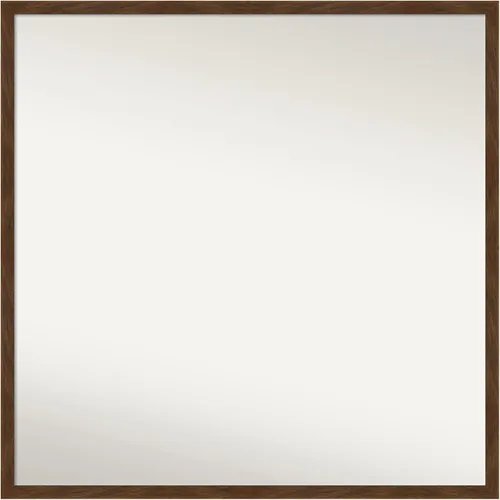 Miniatura 70 de Amanti Art Espejo de pared personalizado no biselado (23 x 25 pulgadas), marco estrecho marrón Carlisle, varios tamaños personalizados, espejo