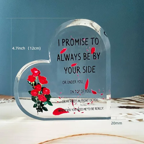 Miniatura 3 de Placa de corazón de acrílico, citas inspiradoras, regalo romántico para novia, novio, amante, regalo para boda, cumpleaños, aniversario, decoración