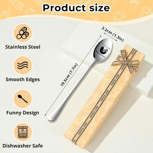 Miniatura 2 de Cuchara de café para gatos, divertida cuchara de acero inoxidable 304, cucharas de postre para gatos amantes de los gatos, mujeres, novia, regalo