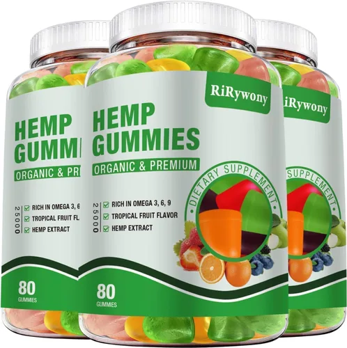 3 Packs Hemp Gummies for Sleep, Pain, Anxiety Relaxation and Peace, High Potency Edible Gummies Extra Strength Organic Hemp Oil Extract Vegan Bear
