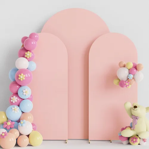 Miniatura 27 de Putros Funda para Arco de Boda 7.2 pies, Cubiertas de Soporte de Fondo Chiara de Spandex Negro Ajustado con Parte Superior Redonda de 6 pies, Juego