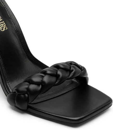 Miniatura 6 de DREAM PAIRS Tacones para Mujeres para Mujer Trenzados con Puntera Abierta, Correa en el Tobillo, Sandalias de Tacón Alto en Bloque Grueso