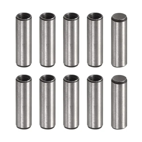 Miniatura 7 de uxcell M4 Pasador de rosca interna 10 unids 0.236x1.969 in biselado plano acero al carbono cilíndrico pin cama estantería dispositivos metálicos