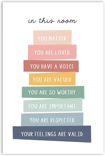 Miniatura 12 de ARBOMG Póster de In This Room You Matter You Are Loved, arte de pared para el aula, póster de escuela en casa, decoración de aula de arcoíris