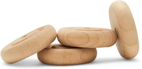 Miniatura 19 de Mini ruedas de madera clásicas, ideales para manualidades, 5/8 pulgadas de diámetro, 1/4 pulgadas de grosor, agujero de 1/8 pulgadas, paquete de 50