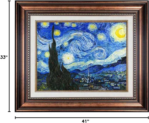 Miniatura 3 de ELITEAART- La noche estrellada por Vincent Van Gogh, pintura al óleo, reproducción de pintura al óleo, impresión en lienzo giclée, tamaño marcado