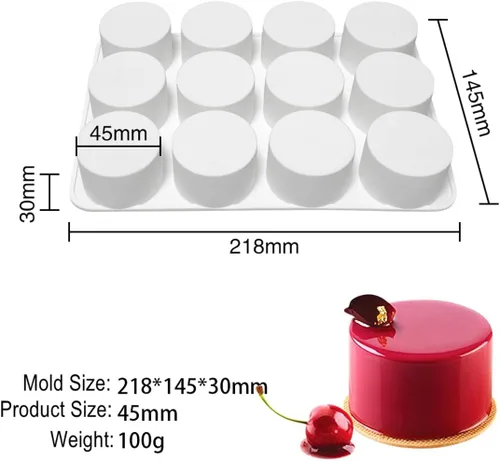 Miniatura 7 de Molde de silicona cilíndrica para jabón, moldes redondos de silicona para hacer jabón hecho a mano, barras de loción, chocolate, molde para pasteles