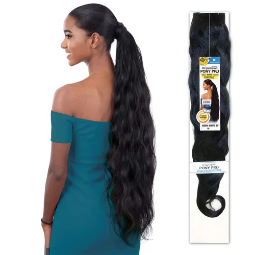Miniatura 4 de Organique Mastermix Cola de caballo sintética Pony Pro Wrap Around – Body Wave 32 pulgadas (color: P4/30)