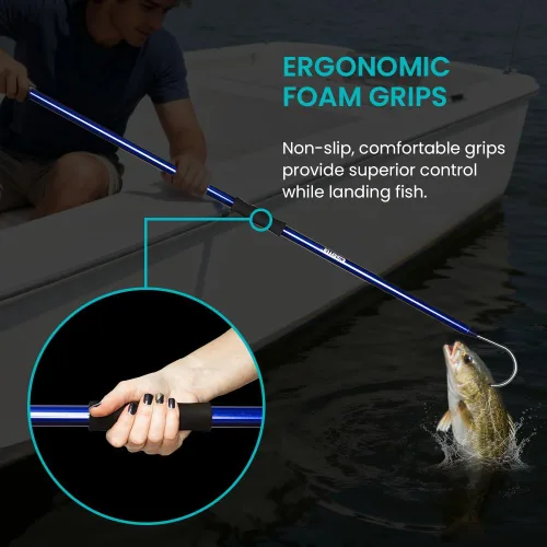 Miniatura 4 de GAFFER SPORTFISHING Aluminum Fish Gaff Hook Lightweight Fishing Pole with Sharp Stainless Steel Spear Hook Ergonomic Foam Grips, Secure Lanyard