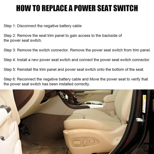 Miniatura 4 de Interruptor de asiento eléctrico delantero izquierdo lado del conductor 8 vías 25974714 se adapta a 2010-2018 Camaro Equinox Malibu Reemplazar