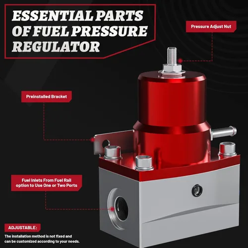 Miniatura 4 de Kit regulador de presión de combustible EFI con retorno de derivación 0-100 psi, medidor de presión, conectores de manguera de línea de combustible