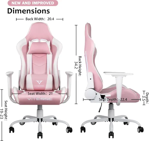 Miniatura 3 de Silla de juegos con respaldo alto para adolescentes, silla ergonómica de carreras, silla de escritorio para computadora con soporte lumbar de masaje
