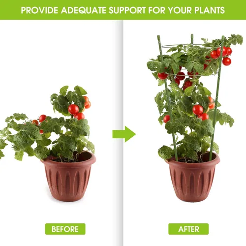 Miniatura 4 de Paquete de 4 jaulas de tomate, jaulas de soporte de plantas de 18 pulgadas para jardín, estacas de plantas de jardín mejoradas con anillos