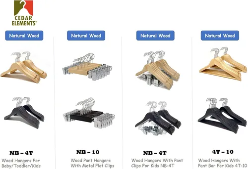 Miniatura 8 de Perchas para niños (madera natural, perchas para pantalones para niños NB-10)