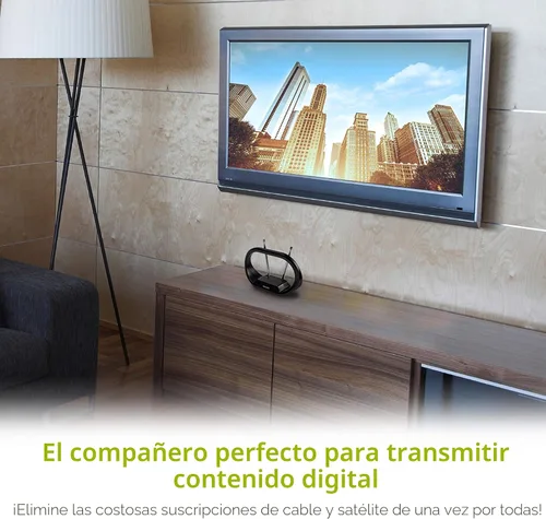 Miniatura 2 de Philips Antena de TV para interiores con orejas de conejo para canales locales, dipolos extensibles de 15 pulgadas, 4K 1080P VHF UHF, antena