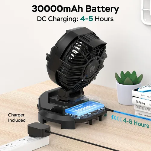 Miniatura 2 de Ventilador de nebulización portátil para patios al aire libre – Ventilador de campamento con batería recargable de 30000 mAh, 4 pulverizadores