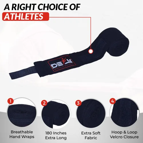 Miniatura 2 de DEFY Professional – Vendas elásticas profesionales para manos, de 180 pulgadas (457.2 cm), para boxeo, muay thai, MMA, para hombre y mujer - Par Rojo