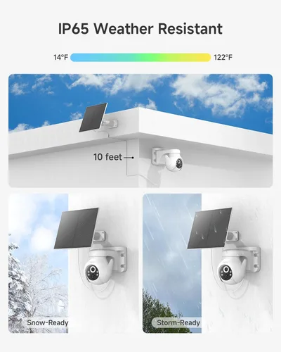Miniatura 8 de Noorio Cámara de seguridad solar inalámbrica para exteriores, cámara WiFi con batería de 2K/4MP para seguridad en el hogar con panel solar de 5 W
