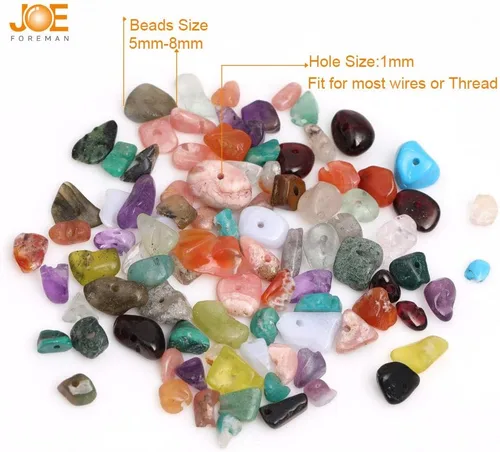 Miniatura 4 de 3-5mm Cuentas de Amazonita en forma libre para hacer joyas de 86,4 cm de color azul y verde JOE FOREMAN