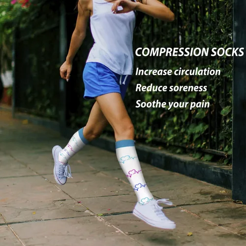 Miniatura 2 de 57 pares de calcetines de compresión de cobre para mujeres y hombres, circulación de 20-30 mmHg, el mejor apoyo para correr, atletismo, enfermería