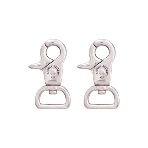 SHONAN 2" Ganchos Pequeños de Gatillo de Resorte, Broches Giratorios de Gatillo de Acero Inoxidable Grado Marino, Paquete de 2 Clips de Tijera,