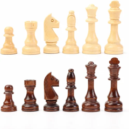 Miniatura 9 de LuckyWish Piezas grandes de ajedrez de madera, rey de 4.3 pulgadas, solo piezas de ajedrez, sin tablero (rey de 4.3 pulgadas)