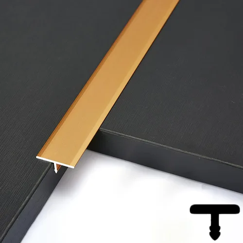 Miniatura 12 de Tira de transición de suelo de moldura en T de 47.2 pulgadas / 3.9 pies, tira de cubierta de costura de umbral para pisos de cemento laminados