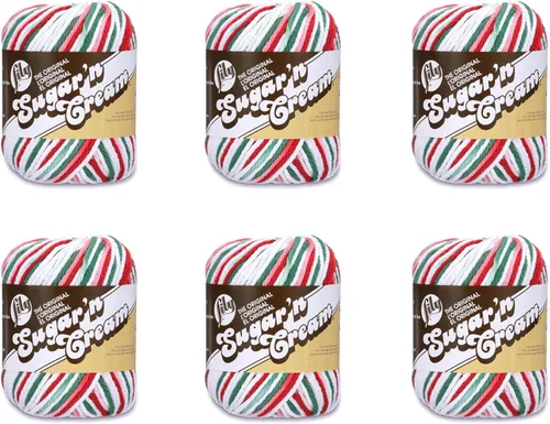 Miniatura 58 de Lily Sugar'N Cream - Ovillo de camuflaje rosa de gran tamaño, paquete de 6 unidades de 3.00 oz/3 onzas, algodón, 4 medianos (peinado), 150 yardas