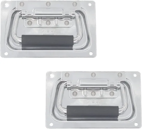 Miniatura 10 de 2 manijas con resorte, funda de hardware resistente para muebles, funda de anillo para caja de pecho, gabinete y altavoz con agarre de goma montado