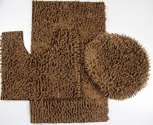 Miniatura 8 de BH Home & Linen Juego de 3 tapetes de baño de microfibra mixta de felpilla ultra brillante ultra suave, tapete grande de 19.5 x 31 pulgadas, tapete